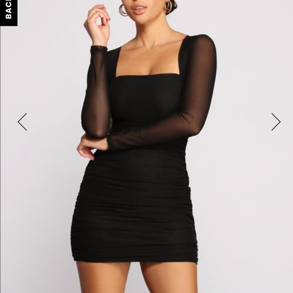 Windsor Mesmerize In Mesh Ruched Mini Dress